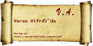 Veres Alfréda névjegykártya